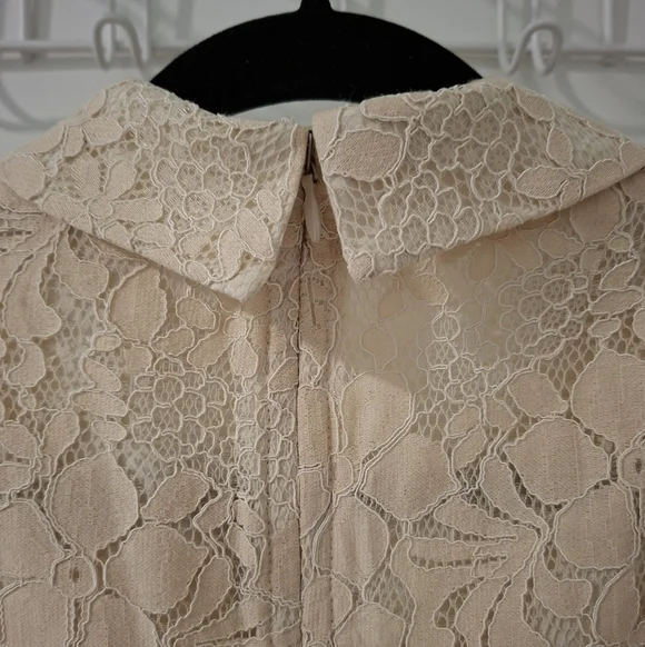 Little Mistress Women's Cream & Black Lace Midi Dress (Size US 2) - Picture 6 of 9